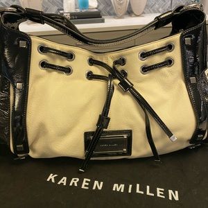 NWT Karen Millen black and white handbag